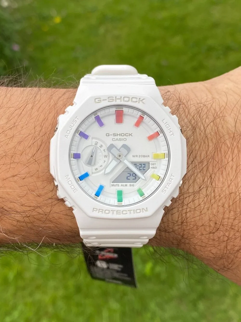New Casio G-Shock GA2100 White Rainbow Carbon Digital Watch Limited Edition MOD